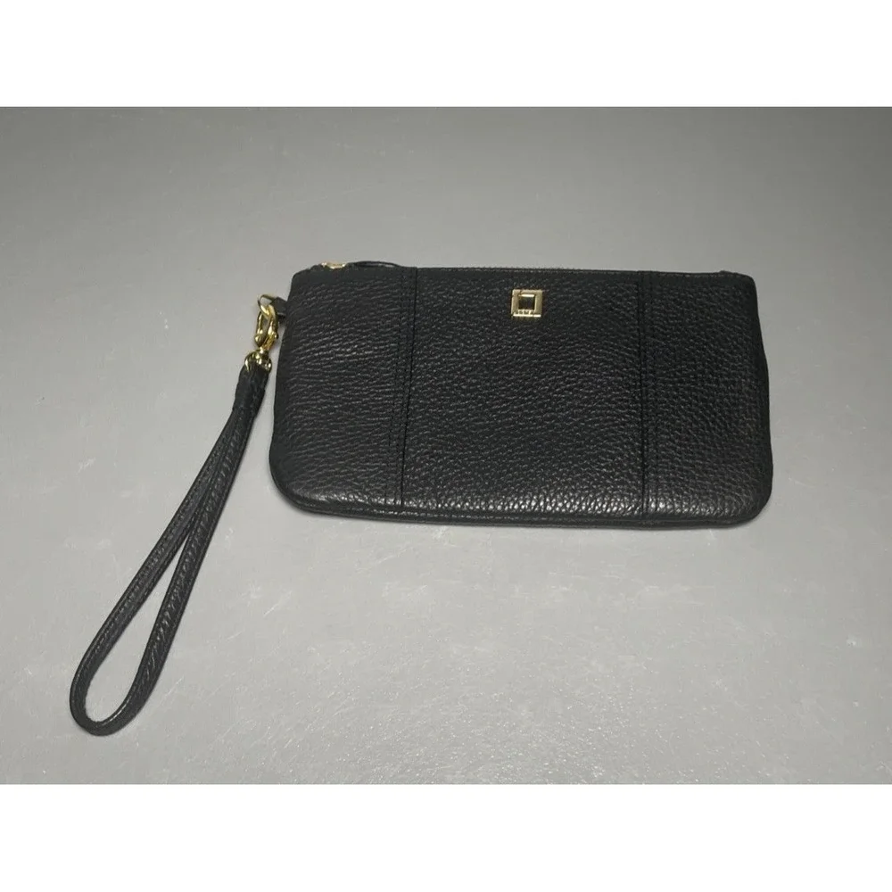 Lodis Black Pebbled Leather Wristlet Wallet - Picture 2 of 11